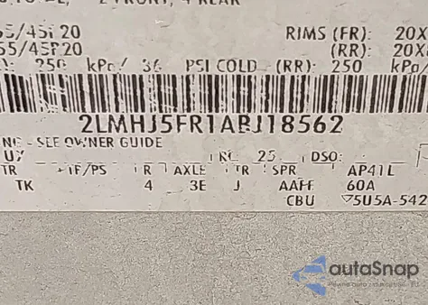 2010 Lincoln Mkt z USA, uszkodzony, nr VIN 2LMHJ5FR1ABJ18562